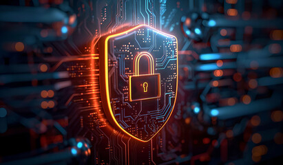 Fototapeta premium Cybersecurity Digital Art Data Protection and Network Security