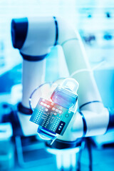 automtic robotic arm system in intellegence pcb factory