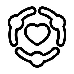 Charity icon in thin line style vector illustration graphic design