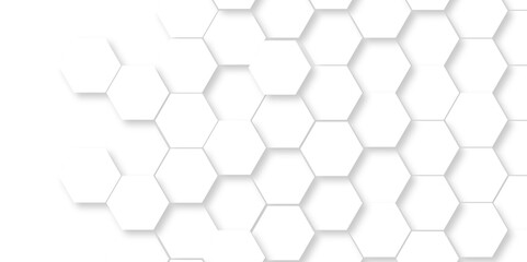 Abstract hexagonal futuristic geometric backdrop White 3d embossed creative hexagon, honeycomb white hexagon concept design abstract technology vector background, or wallpaper.
