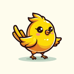 Cute Bird Vector Cartoon Illustration