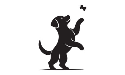 Joyful Jumping Puppy - Vector Illustration