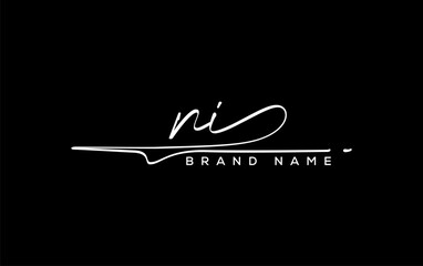 NI letter beauty handwriting vector logo.