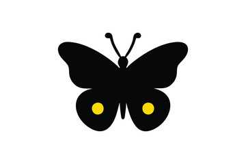 Butterfly  silhouette black vector illustrator isolated on white Background