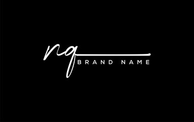 NQ letter beauty handwriting vector logo.