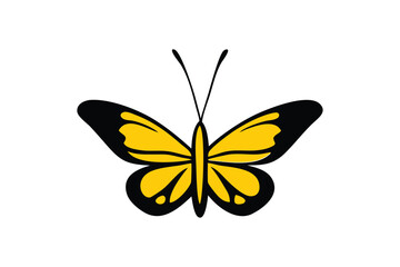 Butterfly  silhouette black vector illustrator isolated on white Background