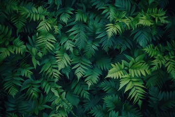 A lush green forest with many leaves and branches