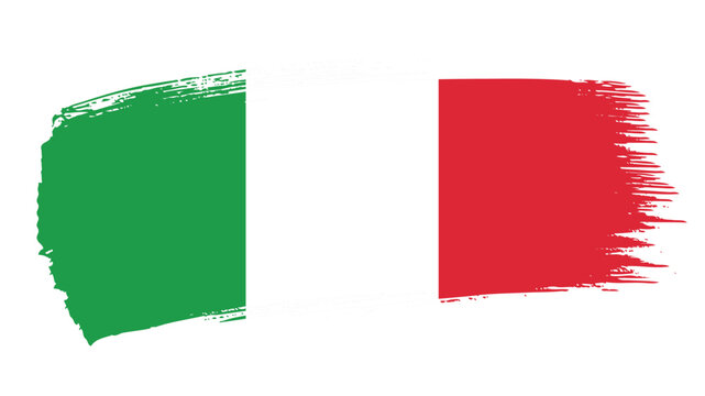 Flag of Italy, brush stroke background