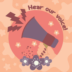 female empowerment Hear our voice poster Vector