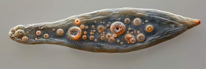 Paramecium caudatum displaying mouth field macronucleus and vacuoles