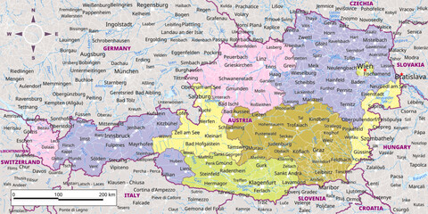 Detailed political map of Austria
