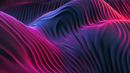 A purple and blue wave with red lines