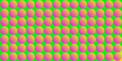 Grainy Abstract Pattern Featuring Gradient Spheres on a Dark Background with Geometric Shapes and Noise Texture