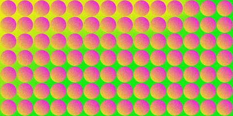 Grainy Abstract Pattern Featuring Gradient Spheres on a Dark Background with Geometric Shapes and Noise Texture