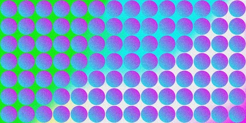 Grainy Abstract Pattern of Blue-Hued Spheres with Gradient on a Dark Background Featuring Geometric Shapes and Noise Texture