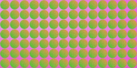 Intricate Grainy Pattern of Gradient Spheres Against a Dark Background with Geometric Shapes and Noise Detailing