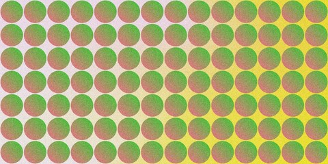 Intricate Grainy Pattern of Gradient Spheres Against a Dark Background with Geometric Shapes and Noise Detailing