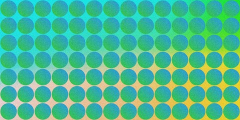 Grainy Abstract Pattern of Green-Hued Spheres with Gradient on a Dark Background Featuring Geometric Shapes and Noise Texture