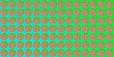 Grainy Abstract Pattern of Green-Hued Spheres with Gradient on a Dark Background Featuring Geometric Shapes and Noise Texture