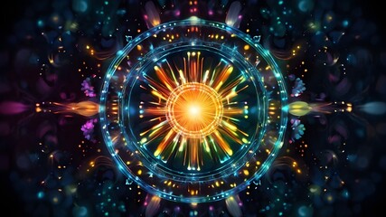 Obraz premium abstract fractal background with lights