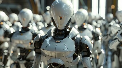 Fototapeta premium Production of cyborg robots