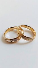 A pair of golden wedding rings