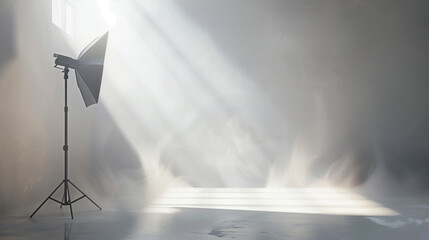 Photography Studio with Soft Light and Umbrella Reflector