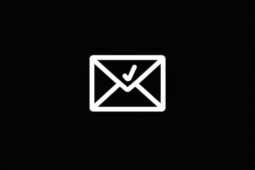Simple black and white icon of an envelope Generative AI