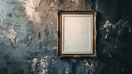 Elegant Empty Picture Frame on a Dramatically Textured Wall
