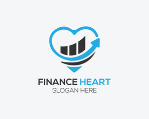 Fototapeta premium Love finance logo and love symbols vector concept illustration