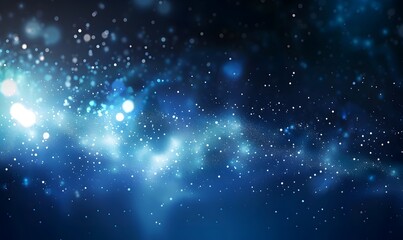 Fototapeta premium Blue science technology light glowing particles background, generative ai