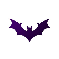 Fototapeta premium Purple Bat Silhouette Ideal for Halloween Decorations, Themed Parties, Spooky Graphics, Costume Design, and Seasonal Crafts