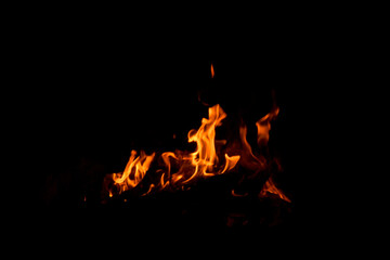 Fire on a black background