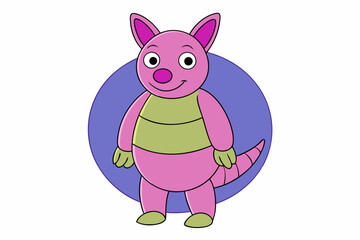 Armadillo Vector Illustration | Linocut, Kawaii, Cartoon, Clipart & Line Art Design.