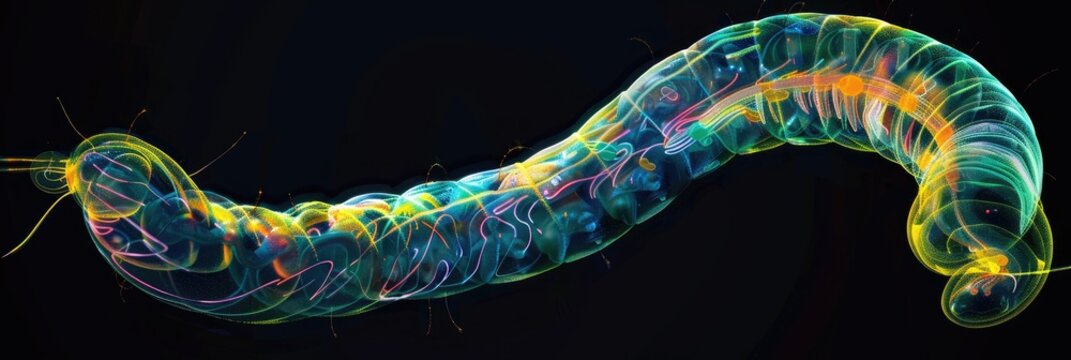 Confocal laser scanning microscopy and surface rendering software used to model Caenorhabditis elegans a transparent free living nematode measuring approximately 1 mm in length