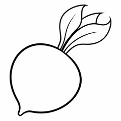 A Radish Silhouette Vector Illustration 