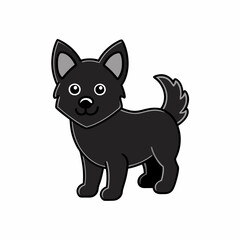 Full black Dog silhouette vector illustration