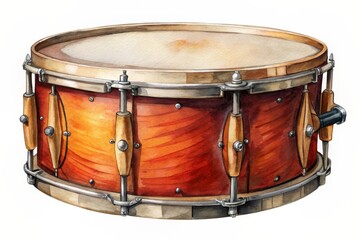 Obraz premium A watercolor rendering of a traditional drum