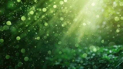 Blurry green light with bokeh background and abstract greenery wallpaper with free space for celebration letters