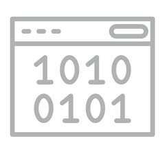 Binary Code Vector Line Grey Icon Design
