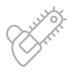 Chainsaw Vector Line Grey Icon Design