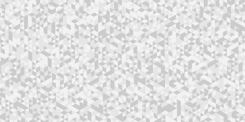 Vector geometric seamless technology gray and white diamond triangle background. Abstract digital grid light pattern white Polygon Mosaic triangle business and corporate background.