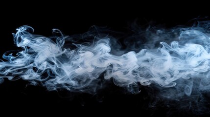 Abstract white smoke on black background representing environmental impact and various sources
