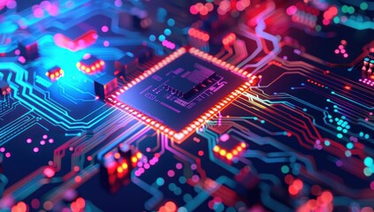 Obraz premium Abstract Microchip Circuitry