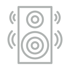 Speaker Vector Line Grey Icon Design