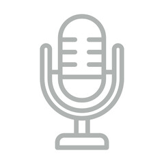 Microphone Vector Line Grey Icon Design