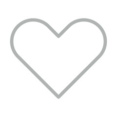 Heart Vector Line Grey Icon Design