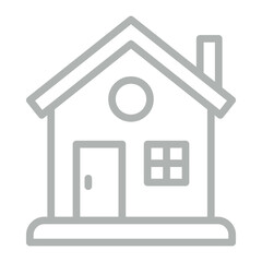 House Vector Line Grey Icon Design