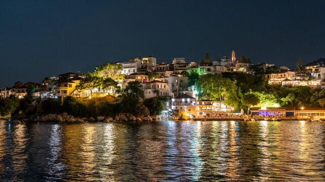 Night view from Skiathos
