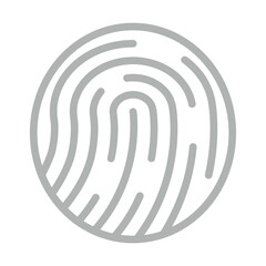 Finger Print Vector Line Grey Icon Design